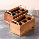 HANDYFINER CUTLERY STAND WITH IRON HANDLE SET OF 2 || PREMIUM QUALITY || WATER RESISTANT